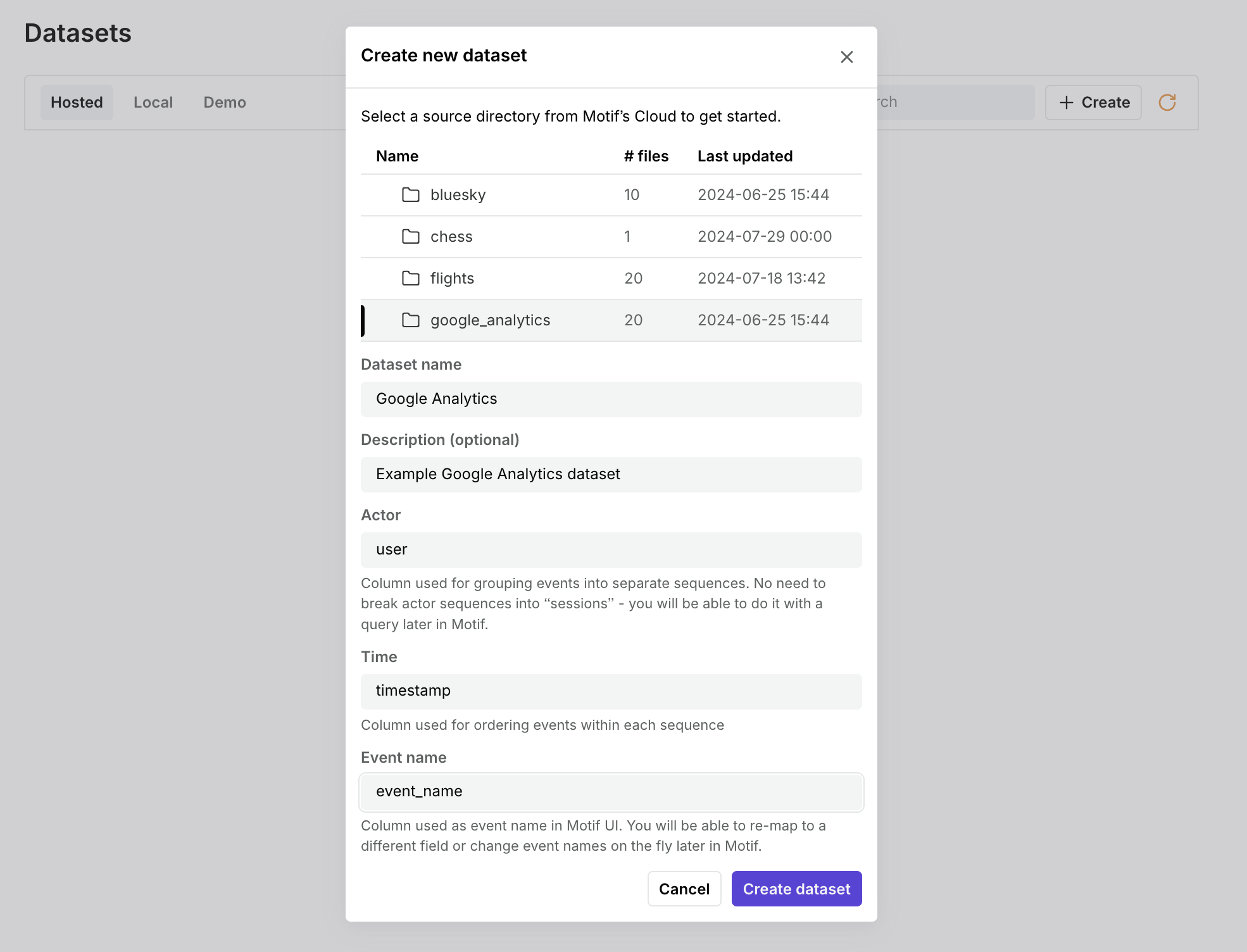 load data cloud modal